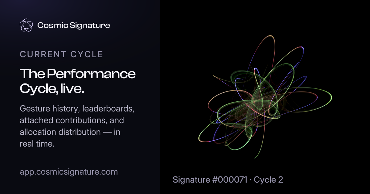 Current Performance Cycle | Cosmic Signature